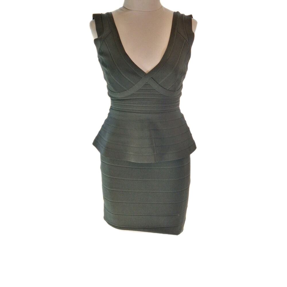 Herve Leger By Max Azria Black Bandage Bodycon Mini Dress Cocktail Size S